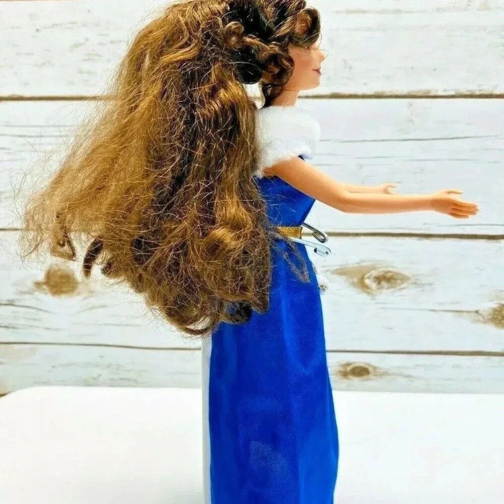 DISNEY MEGARA HERCULES Fashion Barbie Doll Long Brunette Blue Gown 12" Tall Used - Picture 6 of 12